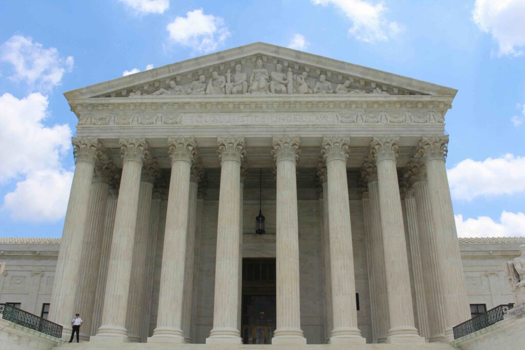 The front entrance to The Supreme Court of the United States of America.