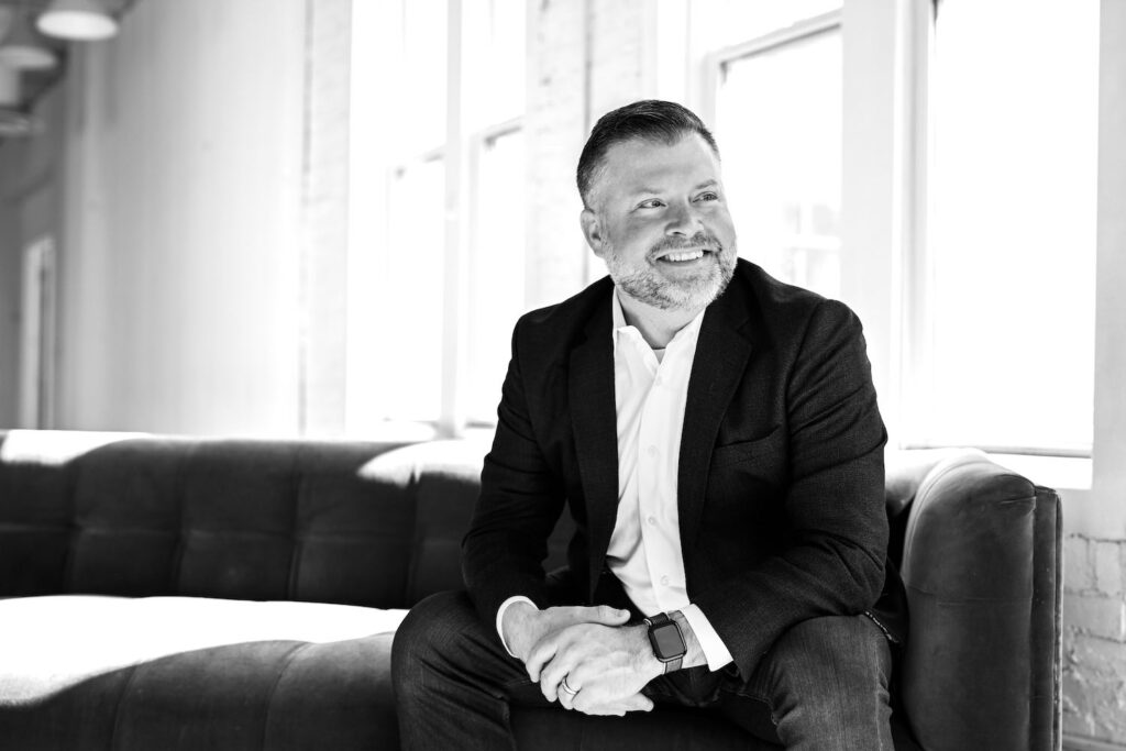 Ohio startup lawyer and general expert on entrepreneurship law, Ryan Schick sitting down for a 2019 Columbus Business First 40 Under 40 profile.